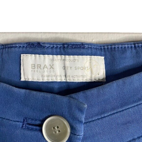 Brax Feel Good Women's Blue Mara Summer Slim Chino Pants - Picture 4 of 9